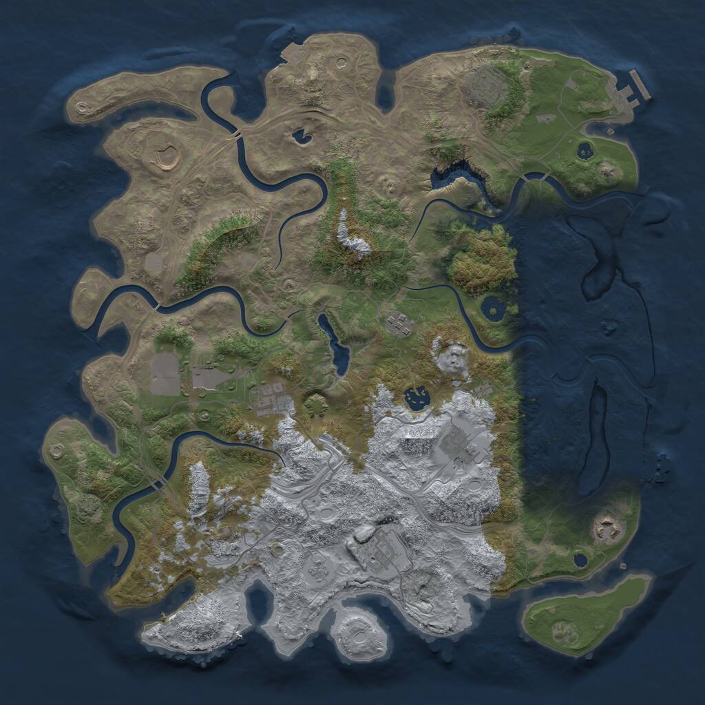 Rust Map: Procedural Map, Size: 4250, Seed: 849616, 16 Monuments