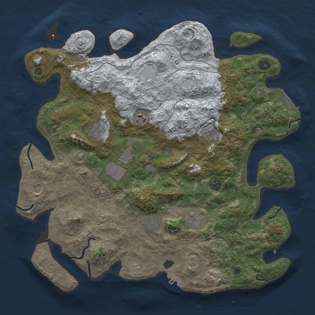 Rust Map: Procedural Map, Size: 4250, Seed: 347838, 18 Monuments