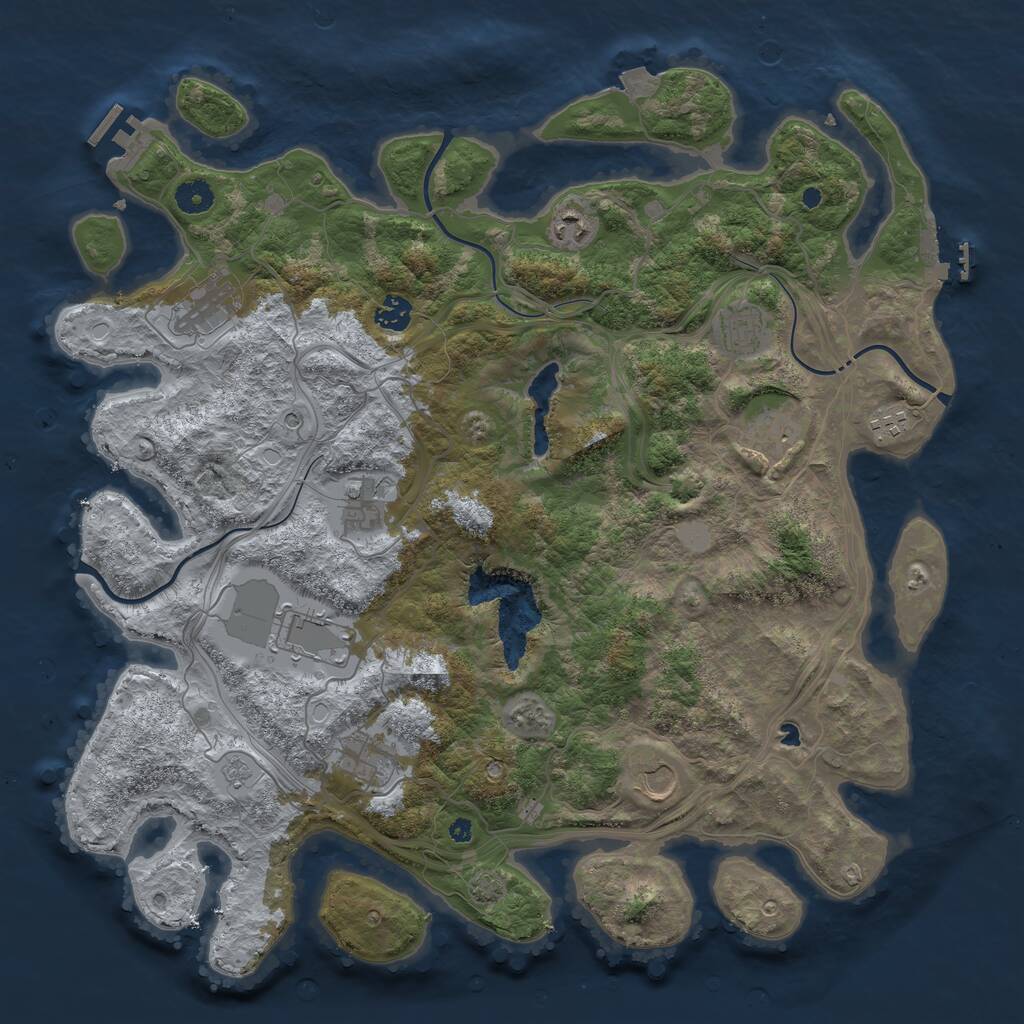 Rust Map: Procedural Map, Size: 4250, Seed: 466309, 16 Monuments