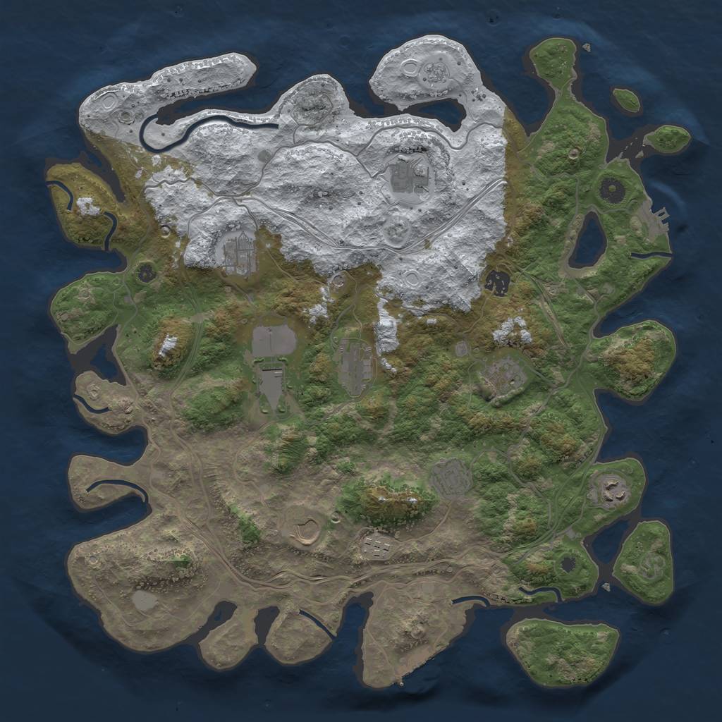 Rust Map: Procedural Map, Size: 4250, Seed: 276444, 19 Monuments