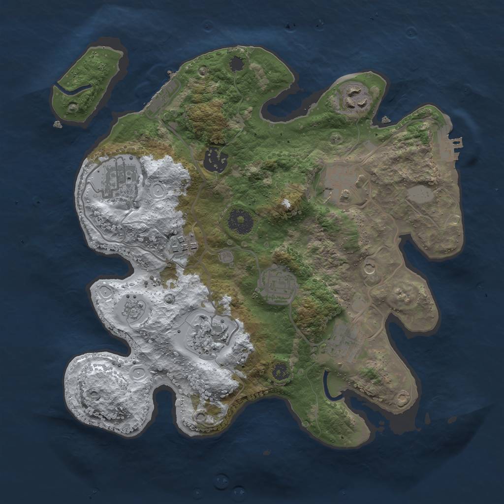 Rust Map: Procedural Map, Size: 3000, Seed: 797462884, 17 Monuments