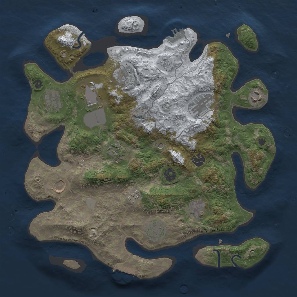 Rust Map: Procedural Map, Size: 3500, Seed: 1259433935, 20 Monuments