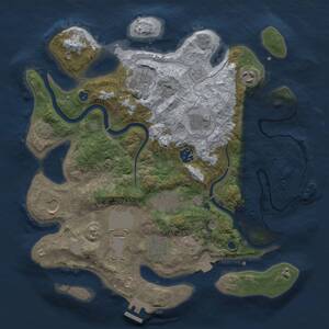 Thumbnail Rust Map: Procedural Map, Size: 3500, Seed: 1259433935, 15 Monuments