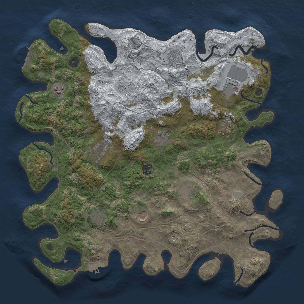 Rust Map: Procedural Map, Size: 4250, Seed: 121918, 20 Monuments