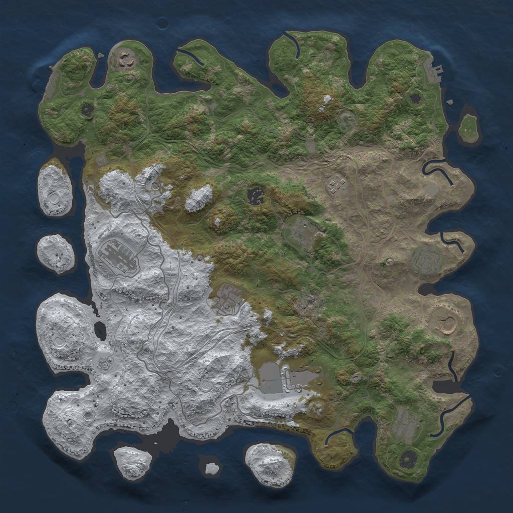 Rust Map: Procedural Map, Size: 4250, Seed: 462296, 19 Monuments