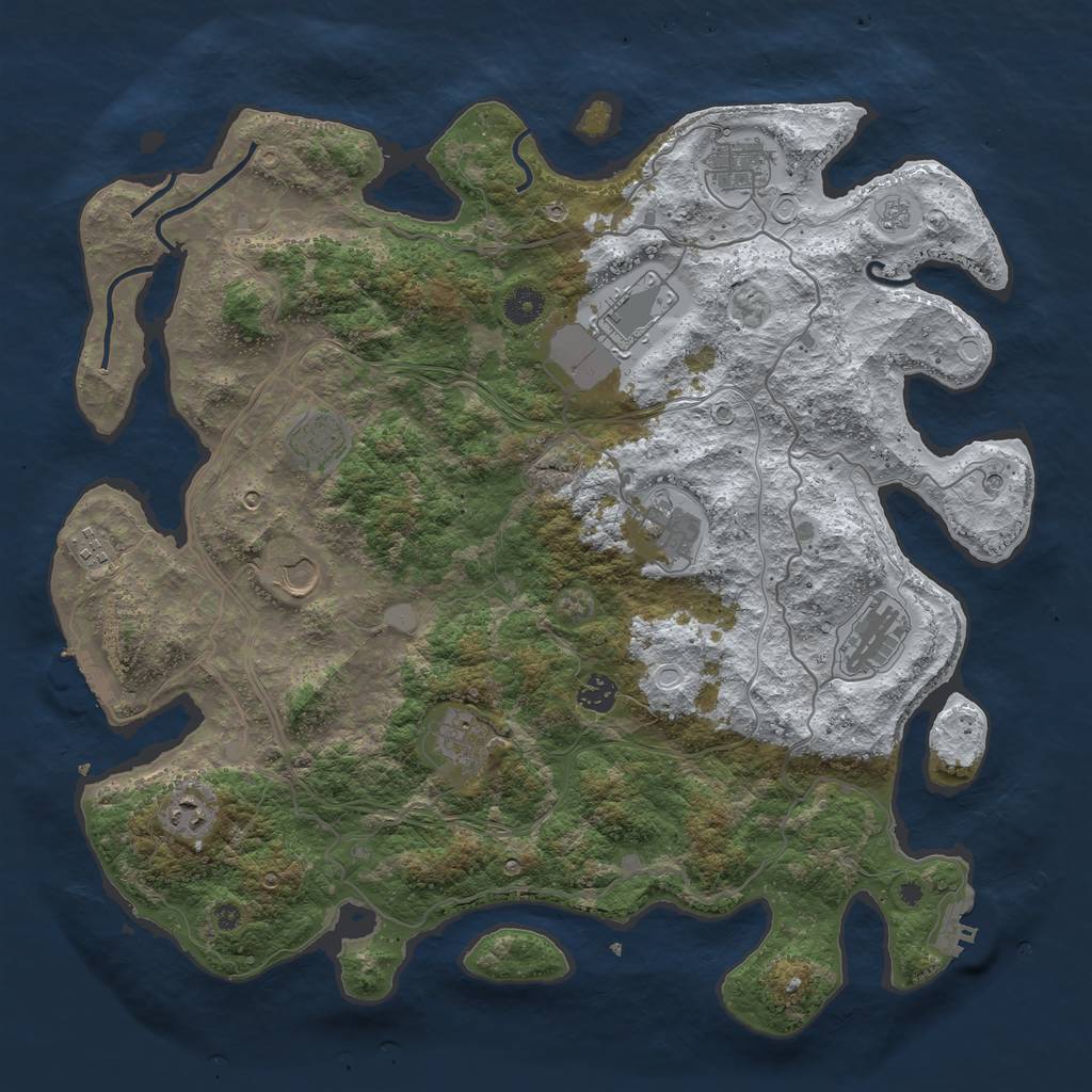 Rust Map: Procedural Map, Size: 4250, Seed: 168464, 19 Monuments