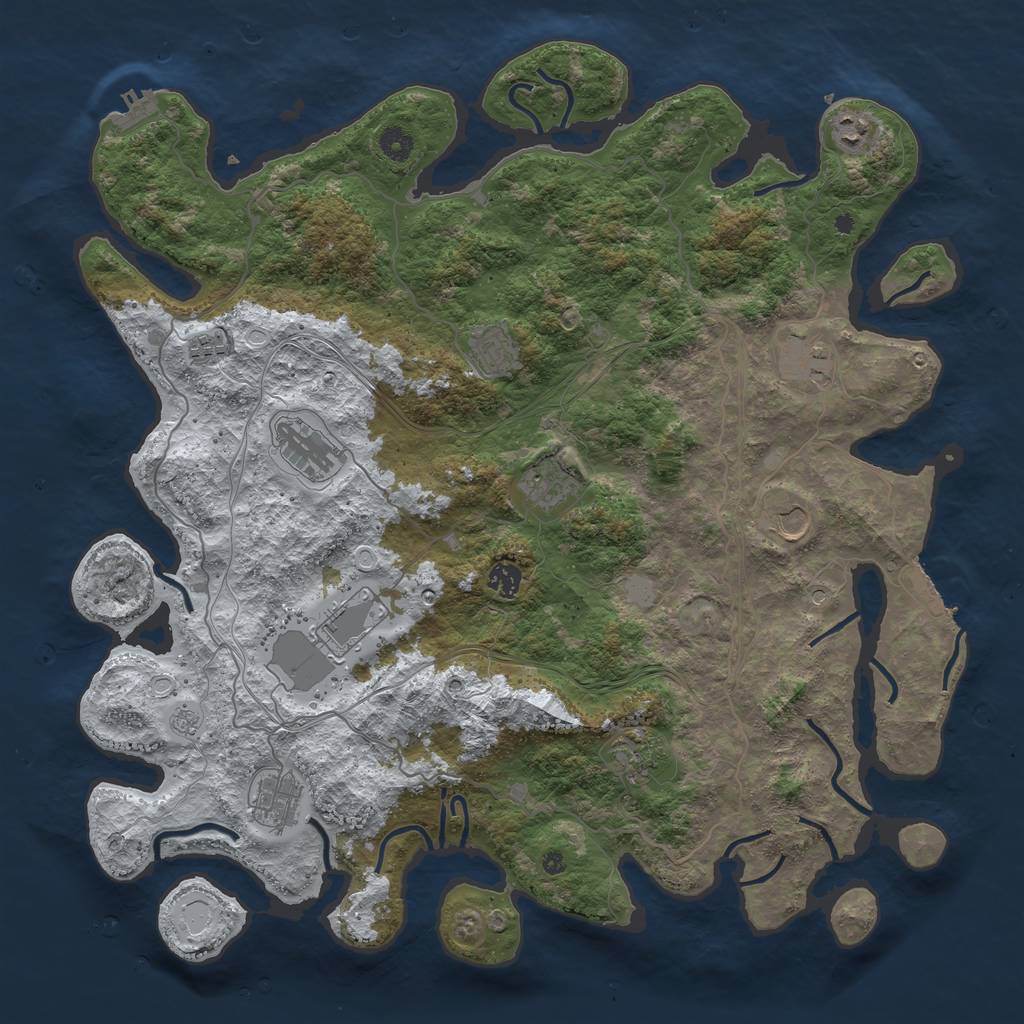 Rust Map: Procedural Map, Size: 4500, Seed: 1799228463, 20 Monuments