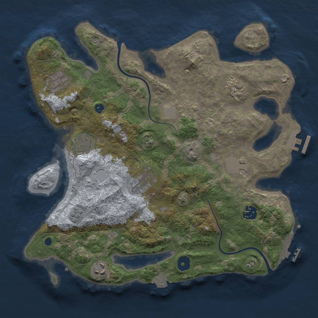Rust Map: Procedural Map, Size: 3420, Seed: 1628523264, 13 Monuments