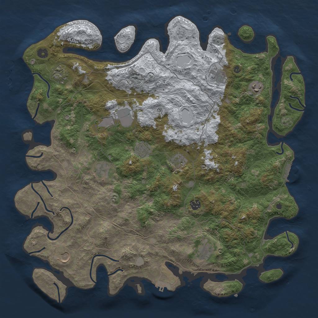 Rust Map: Procedural Map, Size: 4500, Seed: 6073432, 20 Monuments