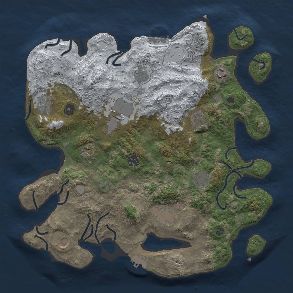 Rust Map: Procedural Map, Size: 3850, Seed: 405932878, 20 Monuments
