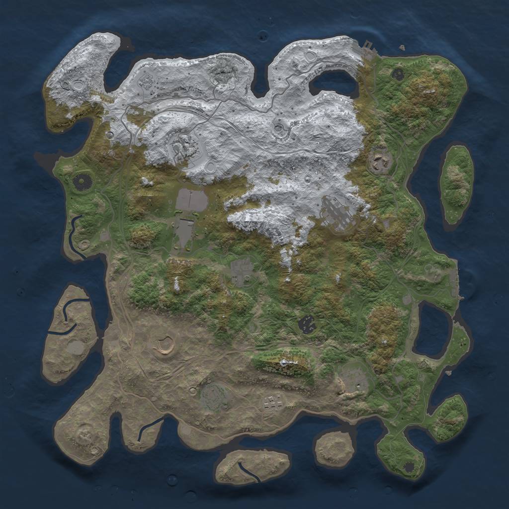 Rust Map: Procedural Map, Size: 4250, Seed: 295734, 19 Monuments