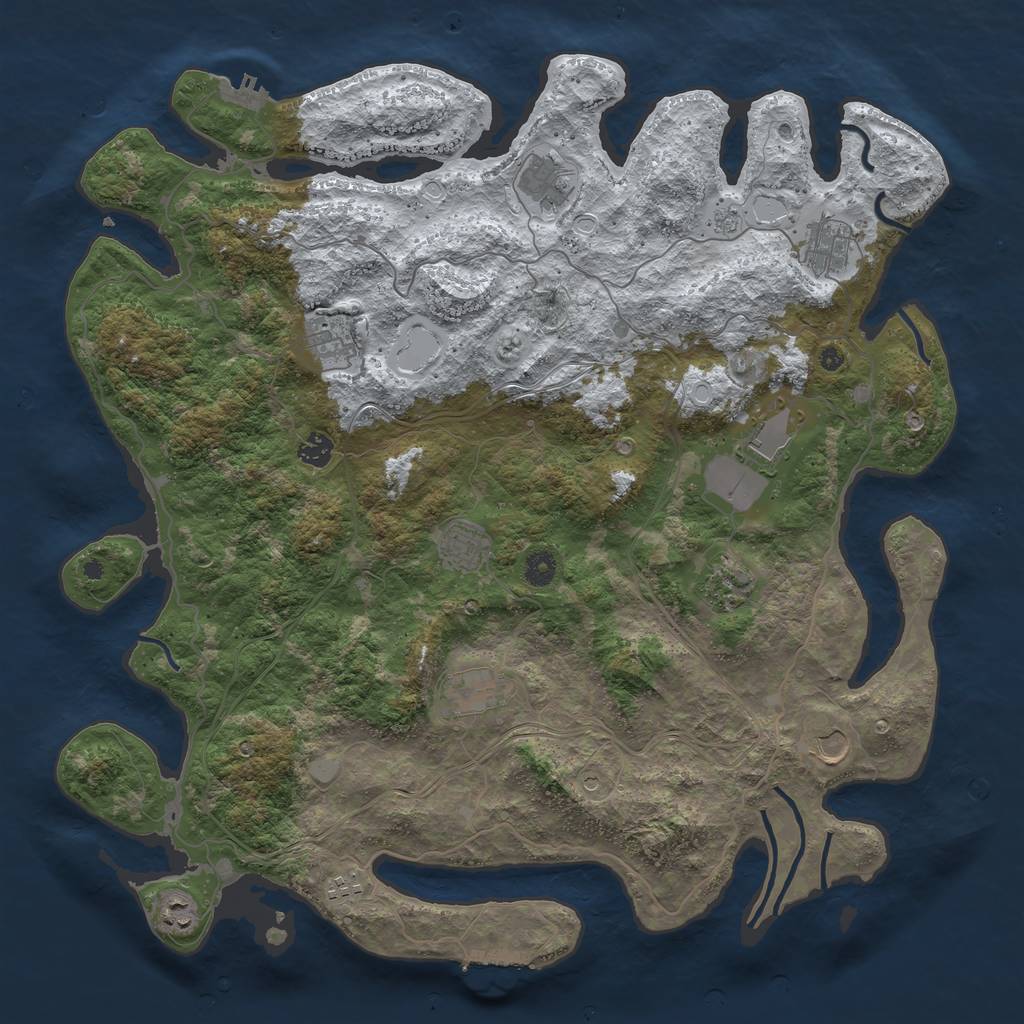 Rust Map: Procedural Map, Size: 4500, Seed: 1648297802, 20 Monuments
