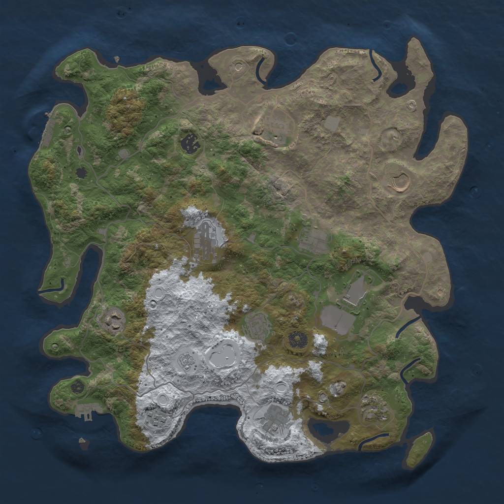Rust Map: Procedural Map, Size: 4000, Seed: 408, 20 Monuments