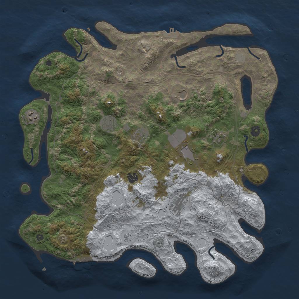 Rust Map: Procedural Map, Size: 4250, Seed: 301707, 18 Monuments