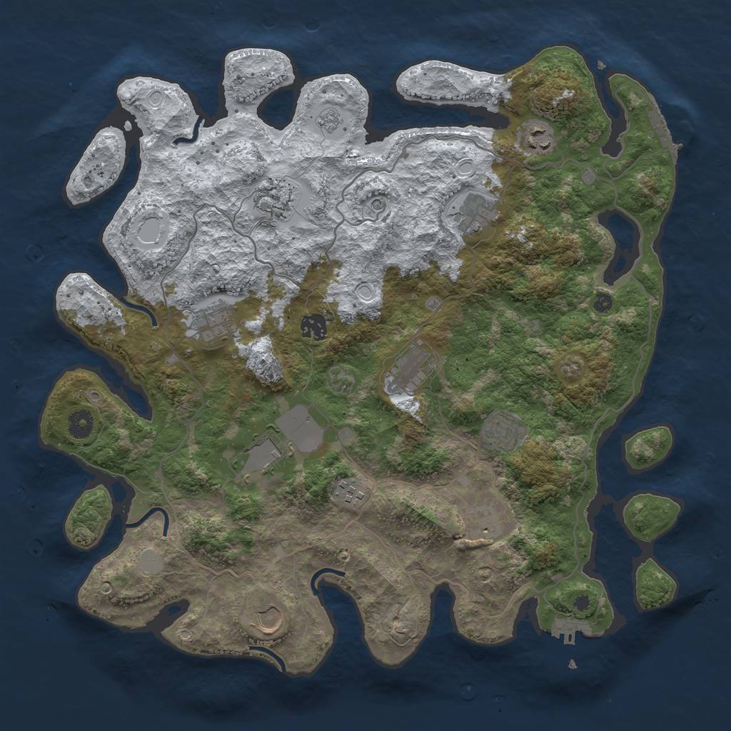 Rust Map: Procedural Map, Size: 4000, Seed: 12847237, 20 Monuments