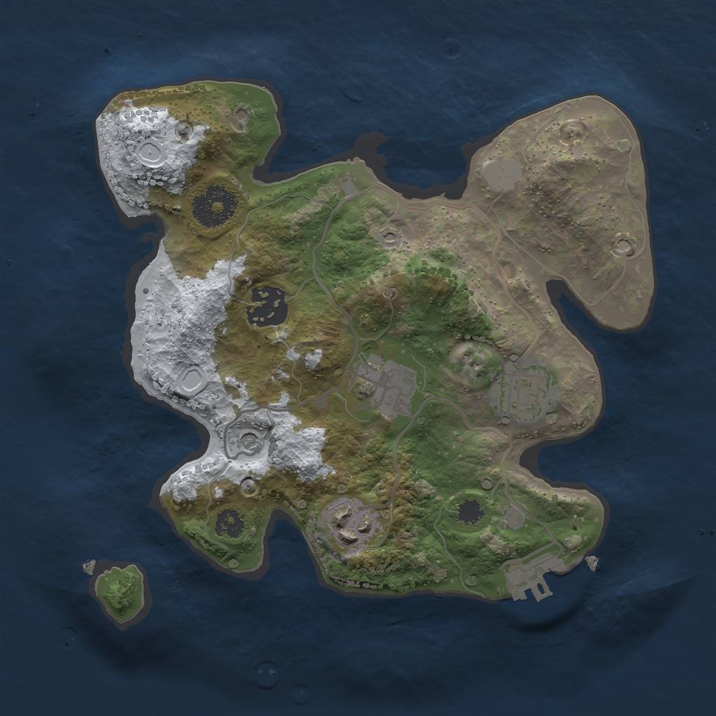 Rust Map: Procedural Map, Size: 2525, Seed: 35358458, 11 Monuments