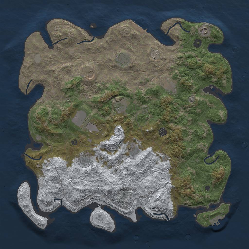 Rust Map: Procedural Map, Size: 4250, Seed: 7794107, 19 Monuments