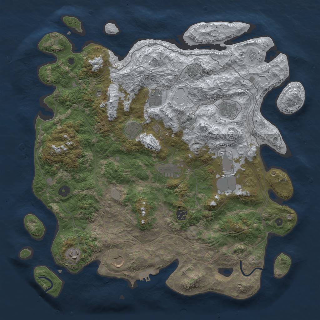 Rust Map: Procedural Map, Size: 4250, Seed: 260838, 17 Monuments