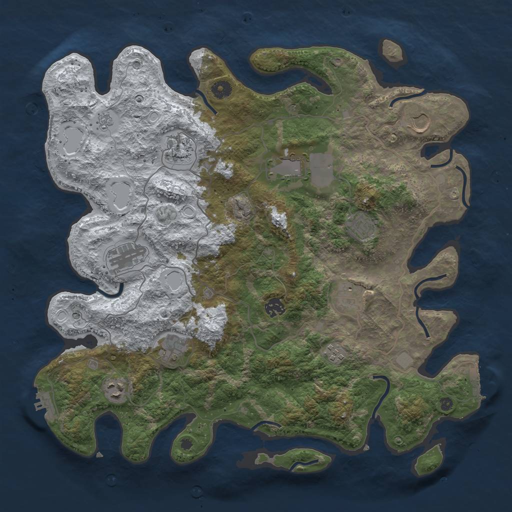 Rust Map: Procedural Map, Size: 4000, Seed: 737687859, 19 Monuments