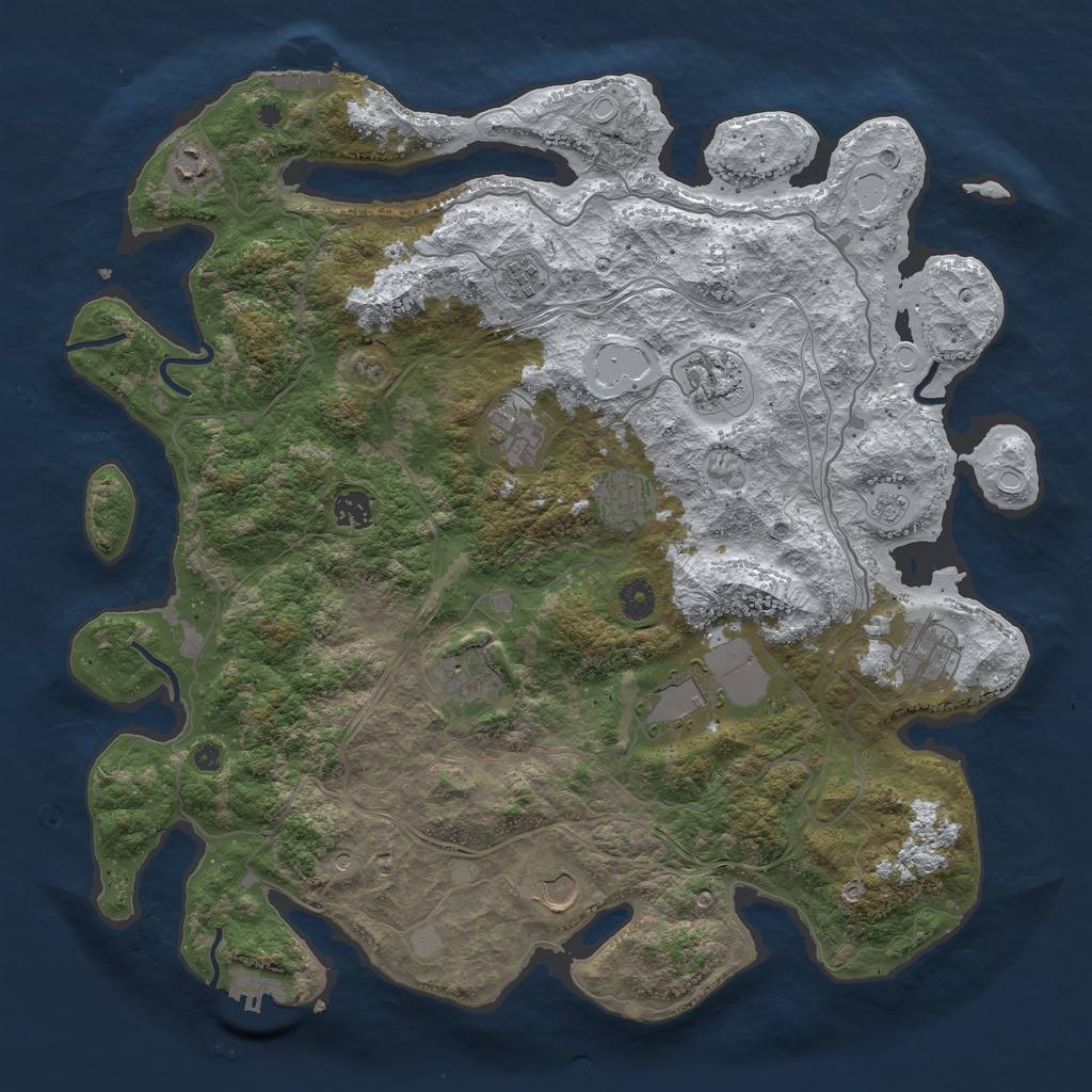 Rust Map: Procedural Map, Size: 4250, Seed: 896135, 19 Monuments