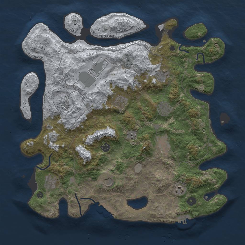 Rust Map: Procedural Map, Size: 4000, Seed: 1644865567, 20 Monuments