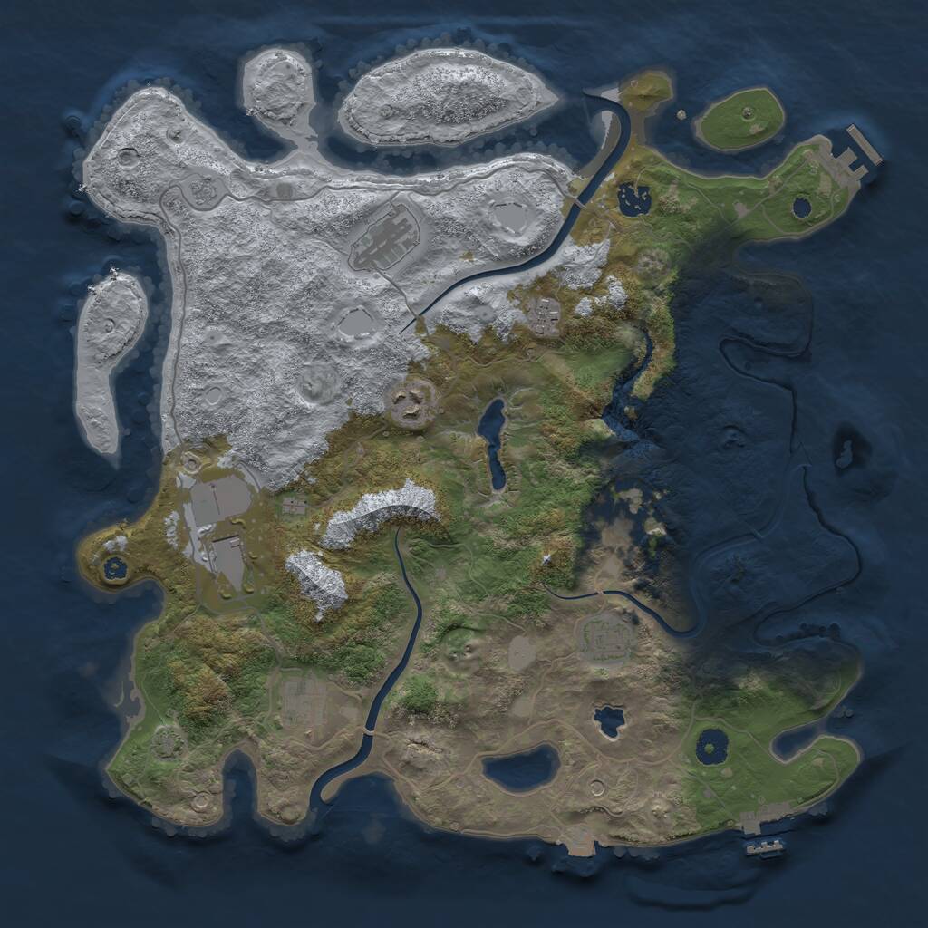 Rust Map: Procedural Map, Size: 4000, Seed: 1644865567, 14 Monuments
