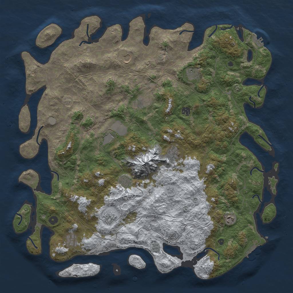 Rust Map: Procedural Map, Size: 5000, Seed: 2469, 20 Monuments