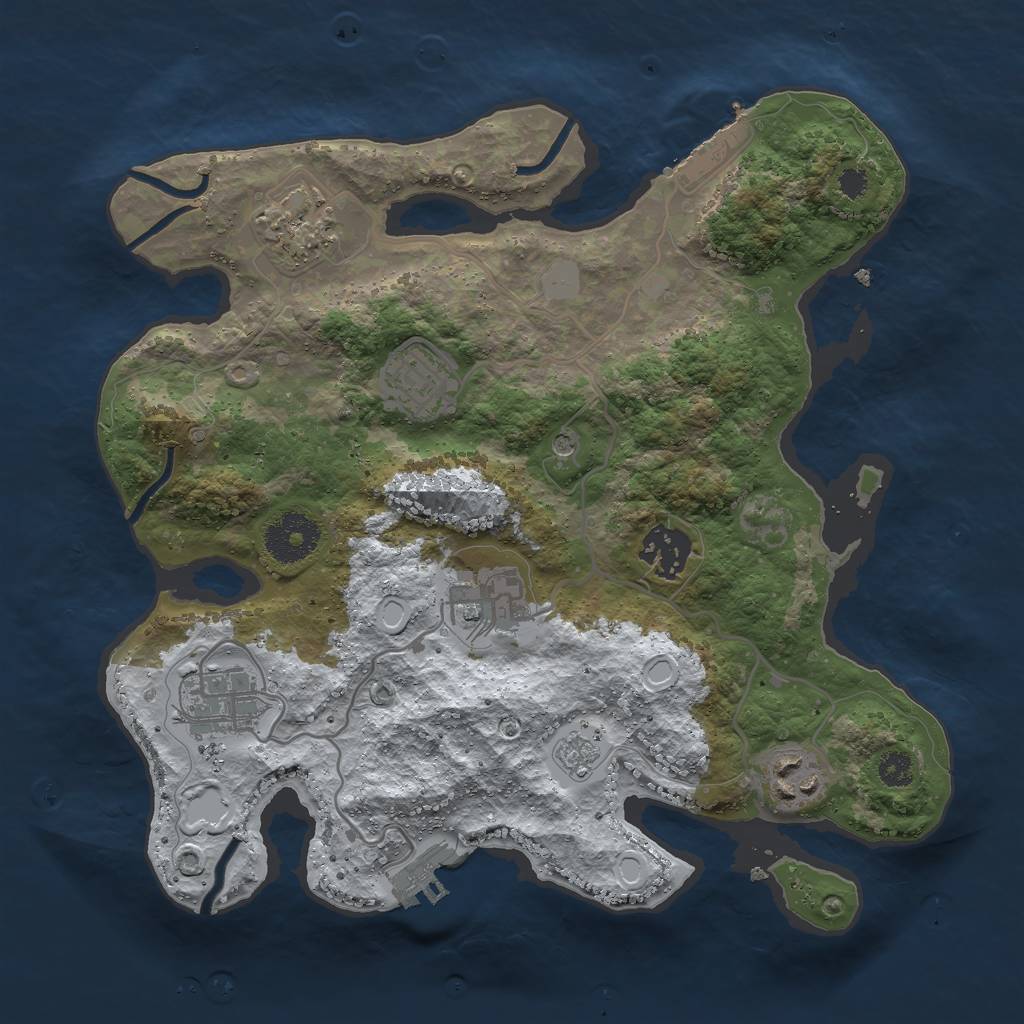 Rust Map: Procedural Map, Size: 3000, Seed: 1558612838, 15 Monuments