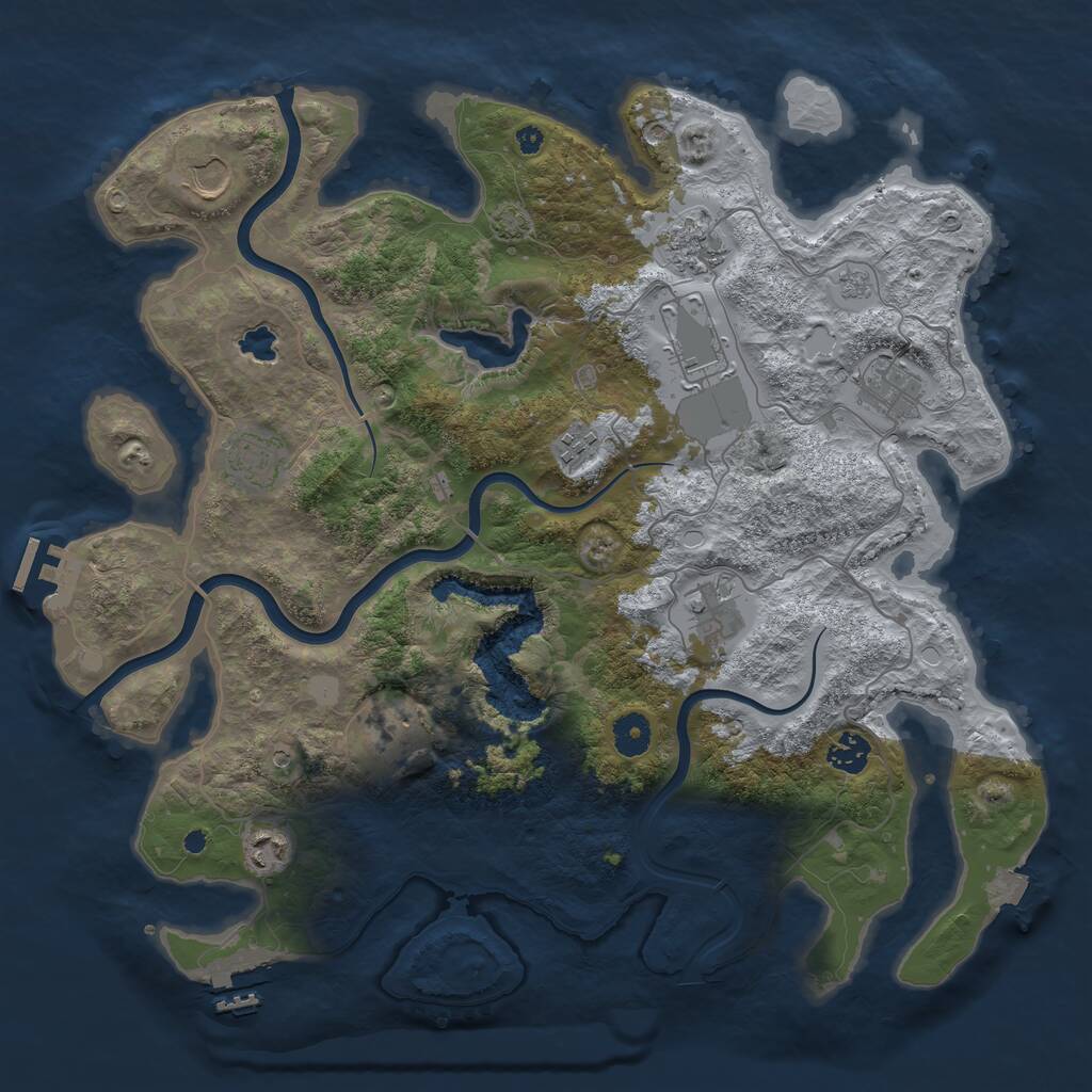 Rust Map: Procedural Map, Size: 4000, Seed: 314008892, 16 Monuments