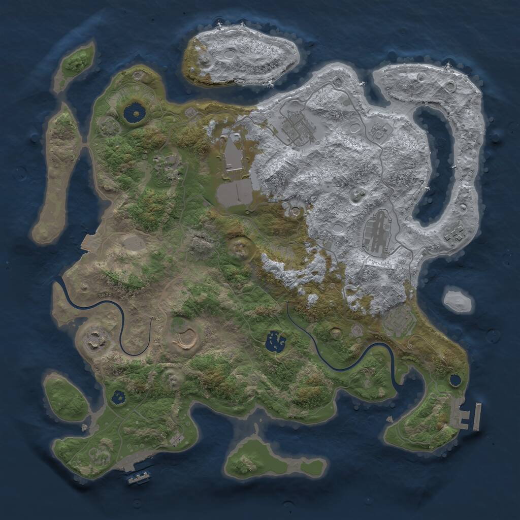 Rust Map: Procedural Map, Size: 3750, Seed: 457426855, 15 Monuments