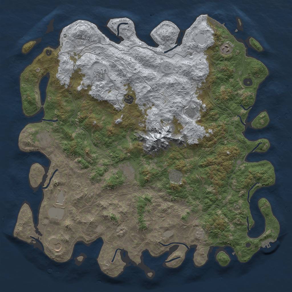 Rust Map: Procedural Map, Size: 5000, Seed: 132546, 19 Monuments