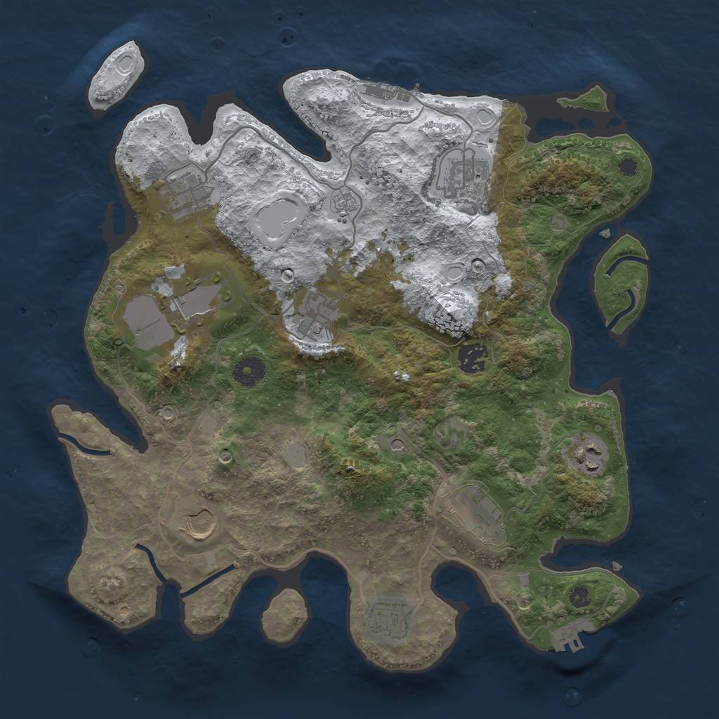 Rust Map: Procedural Map, Size: 3500, Seed: 24286, 18 Monuments
