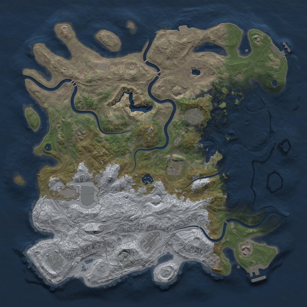 Rust Map: Procedural Map, Size: 4250, Seed: 167413937, 15 Monuments