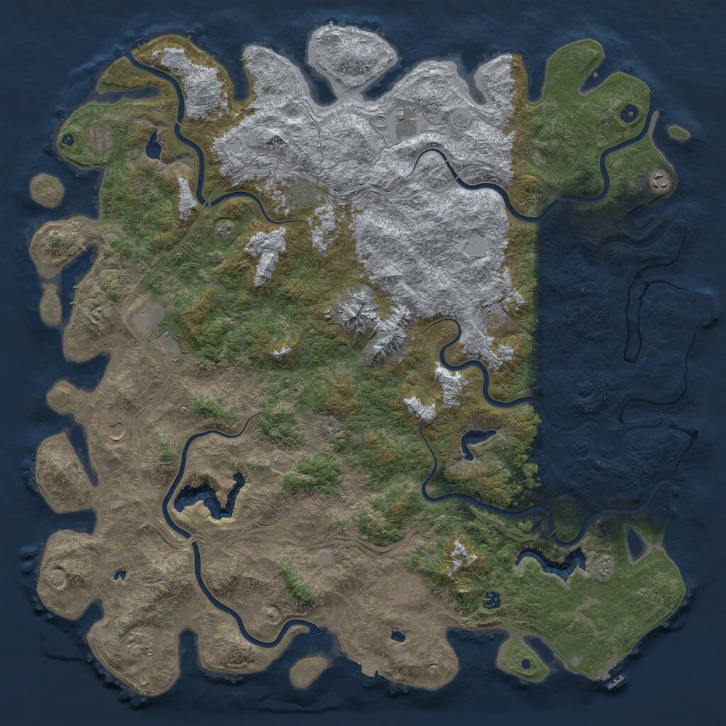 Rust Map: Procedural Map, Size: 6000, Seed: 1725561212, 17 Monuments