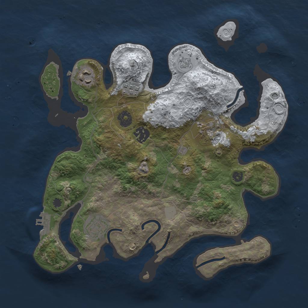 Rust Map: Procedural Map, Size: 3000, Seed: 34723770, 12 Monuments