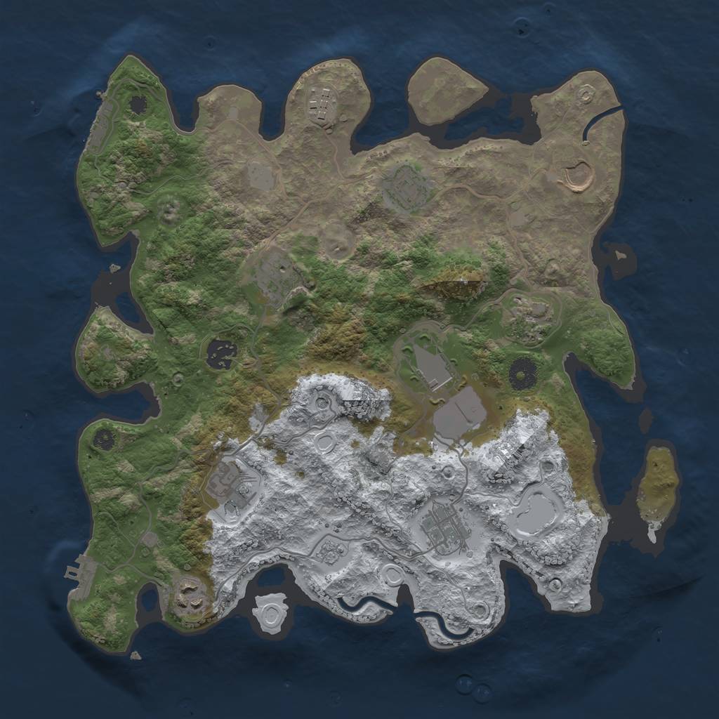Rust Map: Procedural Map, Size: 3500, Seed: 324861176, 19 Monuments