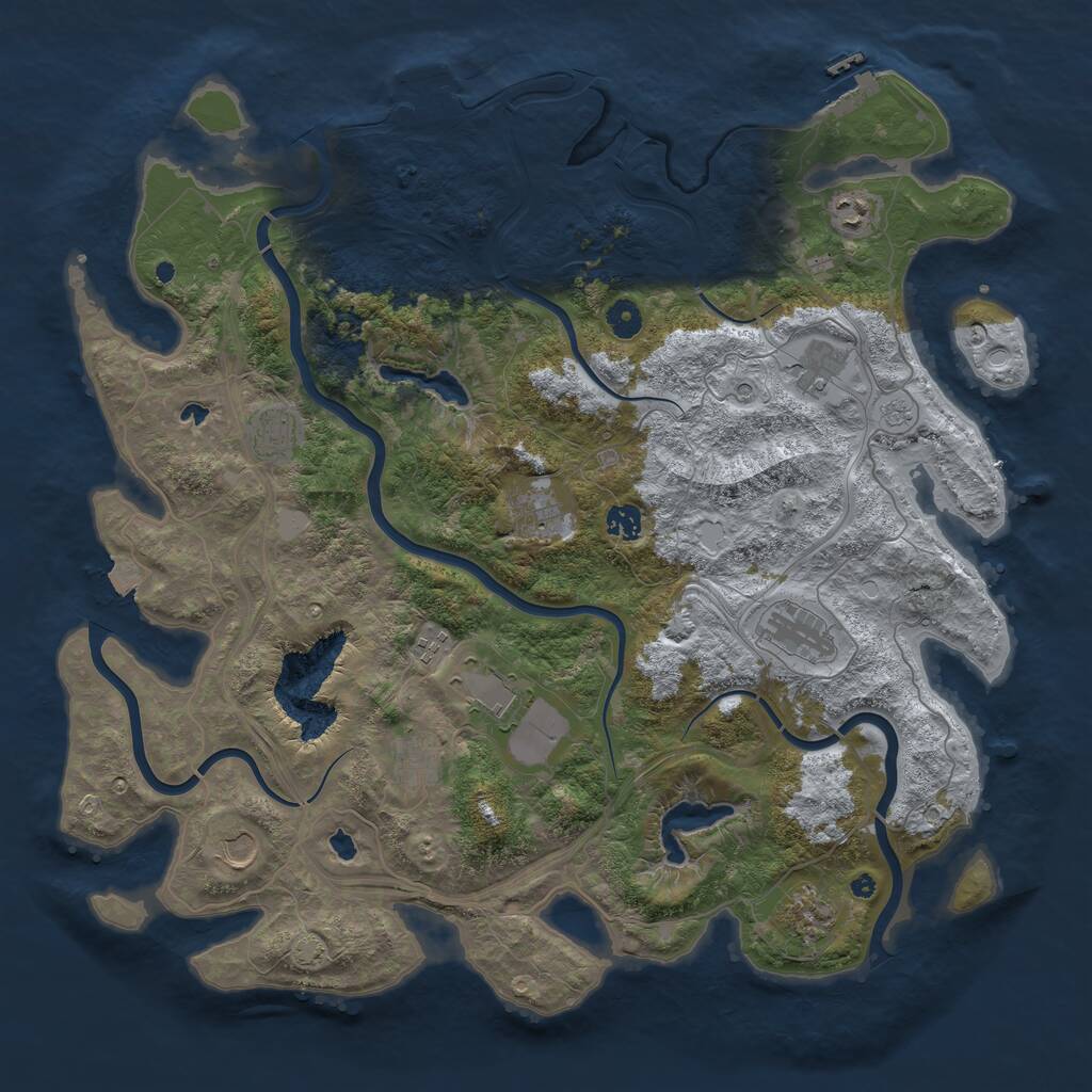 Rust Map: Procedural Map, Size: 4500, Seed: 61905154, 17 Monuments
