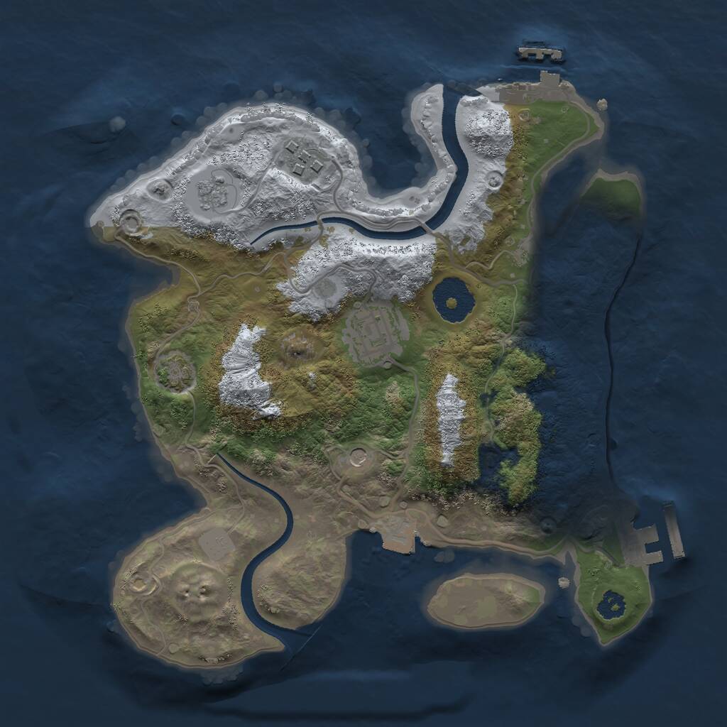 Rust Map: Procedural Map, Size: 2600, Seed: 15, 8 Monuments