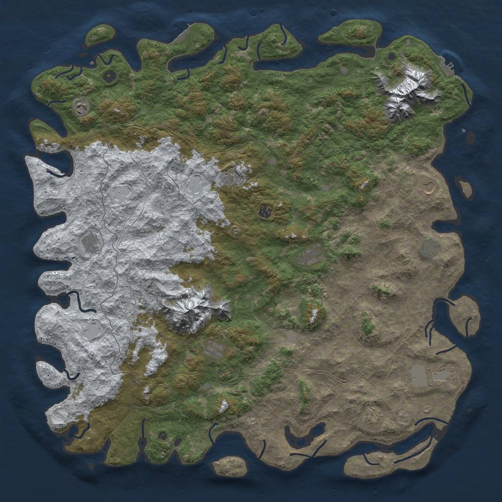 Rust Map: Procedural Map, Size: 6000, Seed: 192003, 20 Monuments