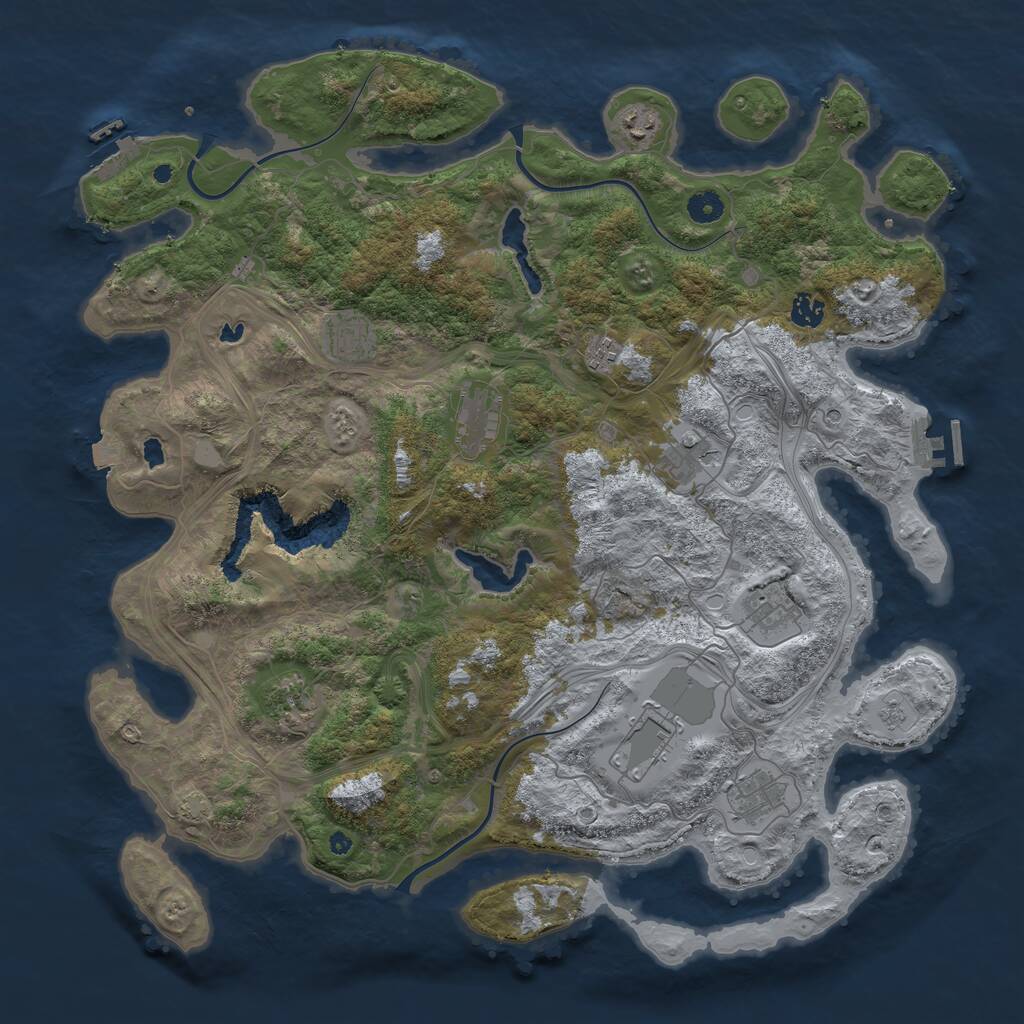 Rust Map: Procedural Map, Size: 4500, Seed: 2016, 16 Monuments