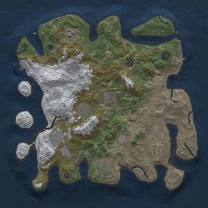 Thumbnail Rust Map: Procedural Map, Size: 3500, Seed: 1215339121, 19 Monuments