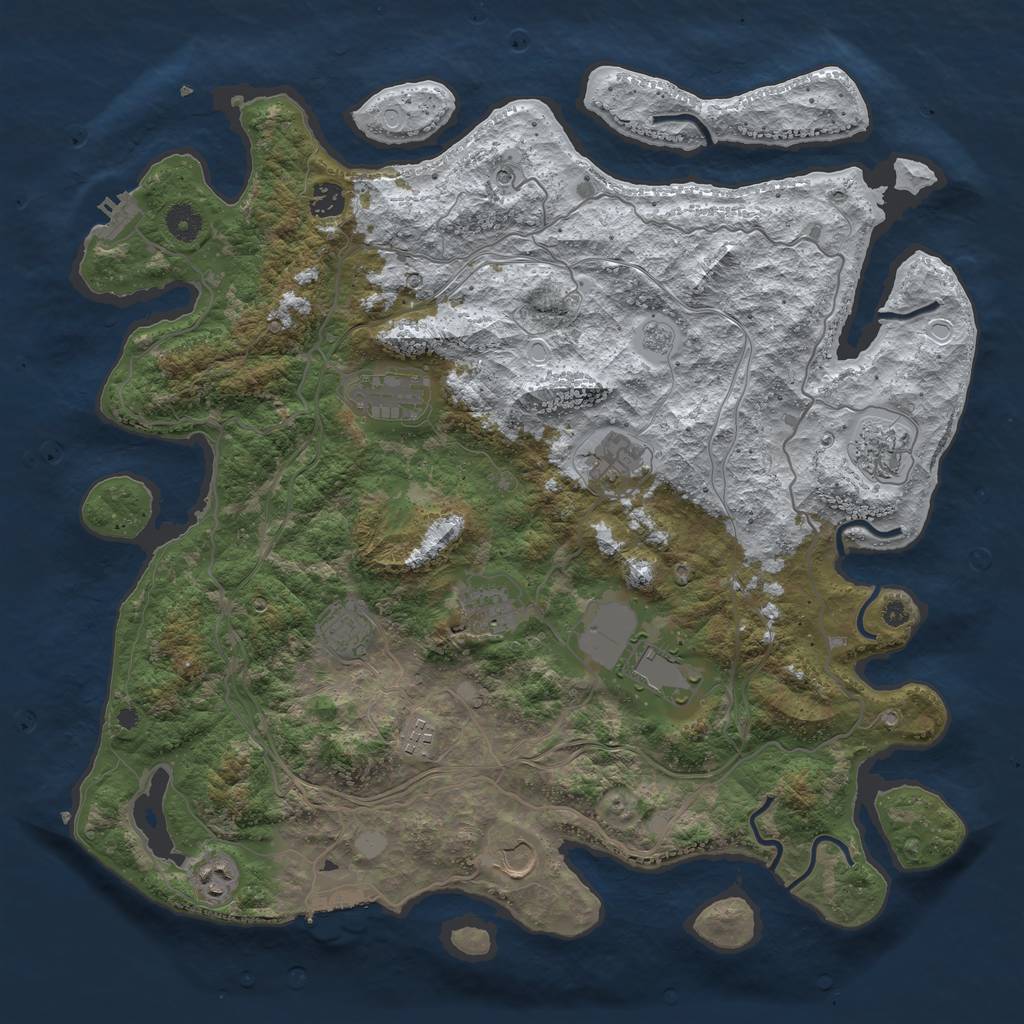 Rust Map: Procedural Map, Size: 4250, Seed: 2375277, 19 Monuments