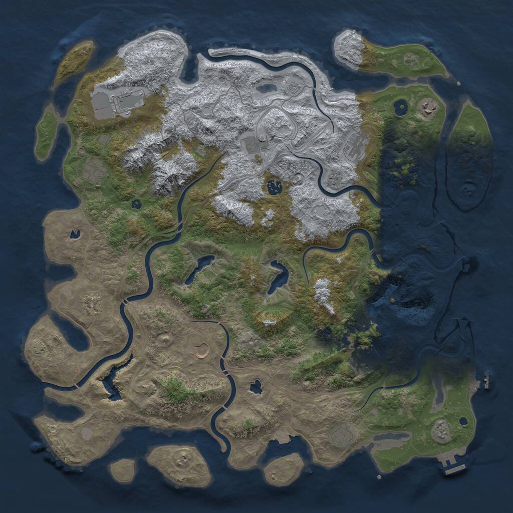 Rust Map: Procedural Map, Size: 5000, Seed: 1584, 17 Monuments