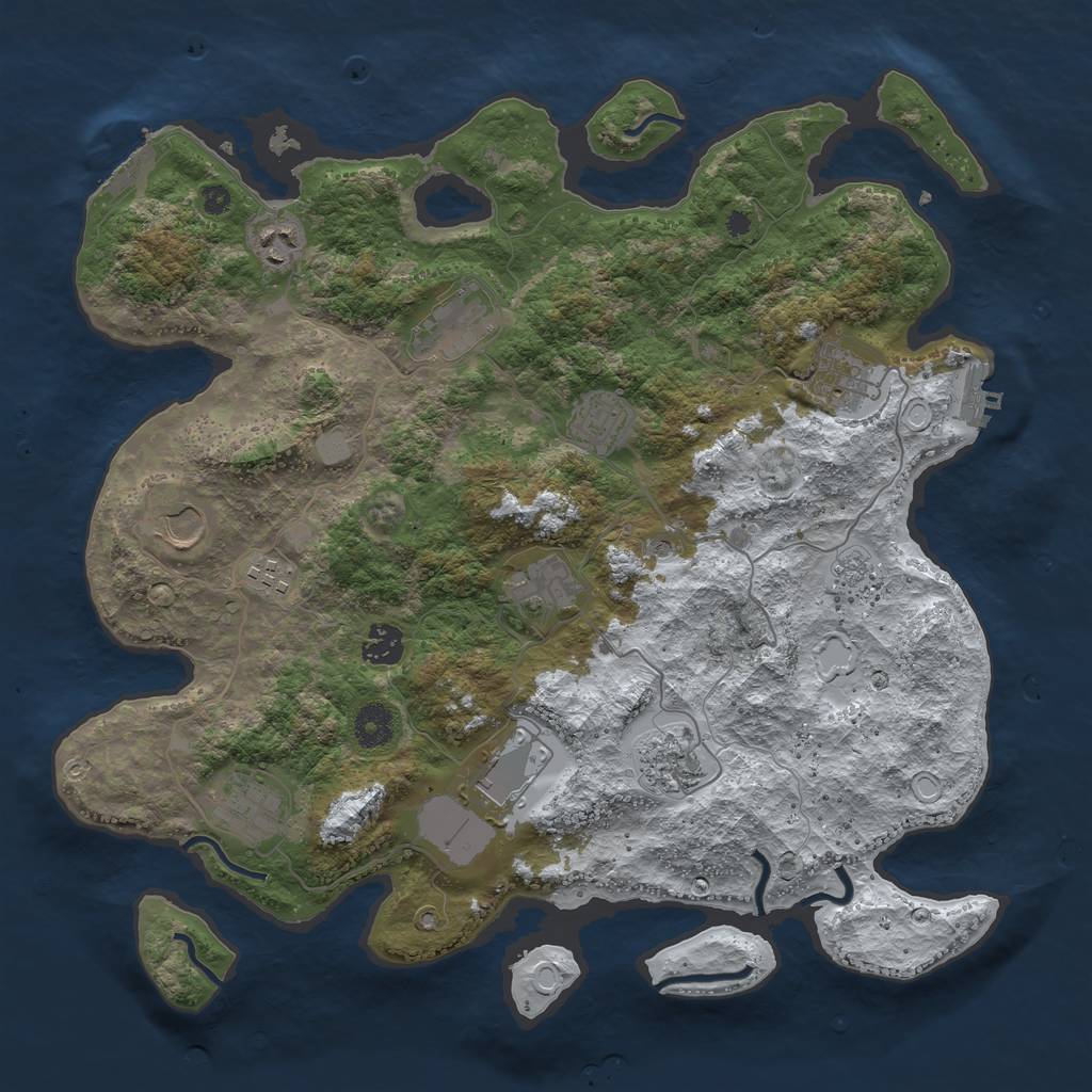Rust Map: Procedural Map, Size: 3850, Seed: 196305577, 20 Monuments