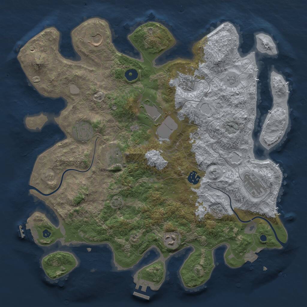 Rust Map: Procedural Map, Size: 3750, Seed: 1108813744, 15 Monuments