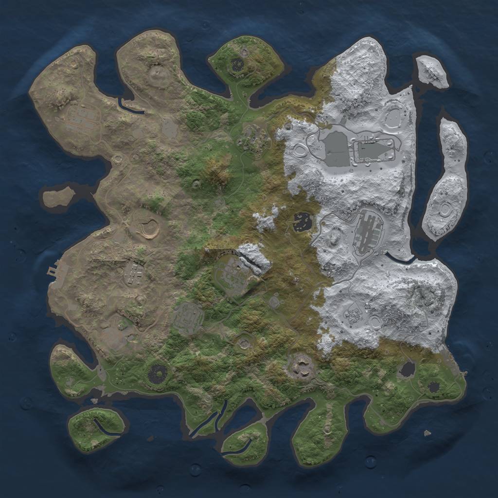 Rust Map: Procedural Map, Size: 3750, Seed: 1108813744, 20 Monuments