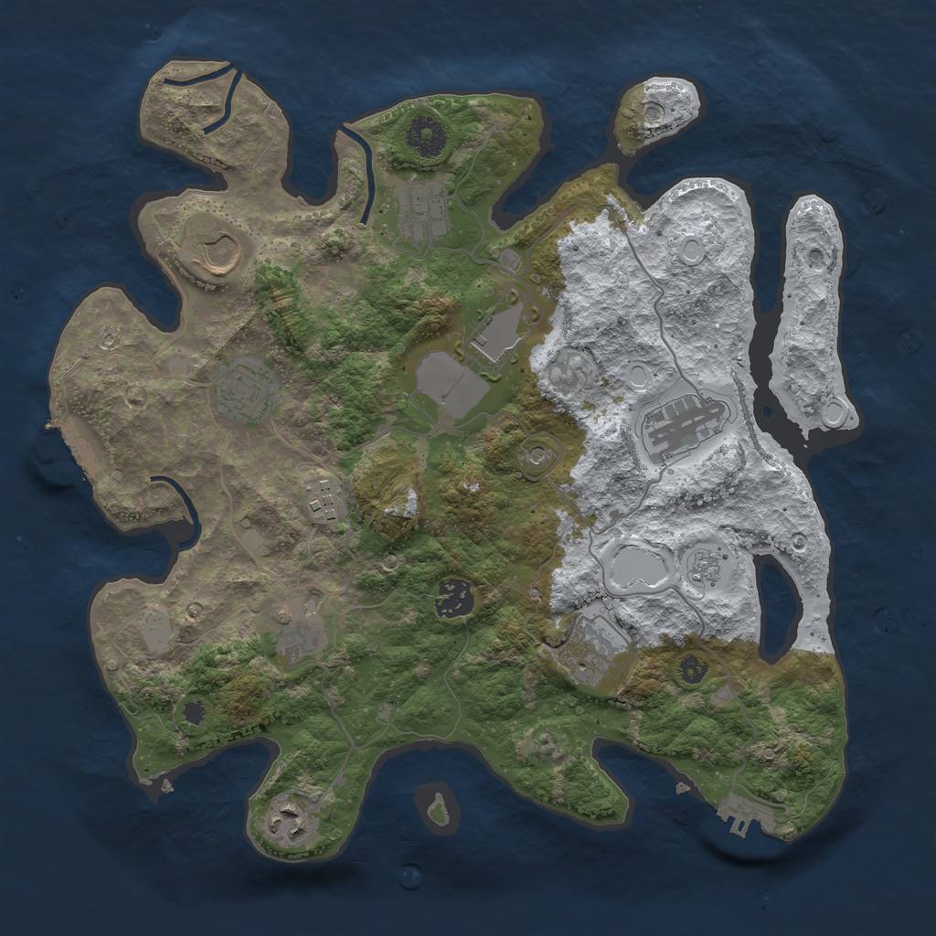 Rust Map: Procedural Map, Size: 3500, Seed: 1749722132, 19 Monuments