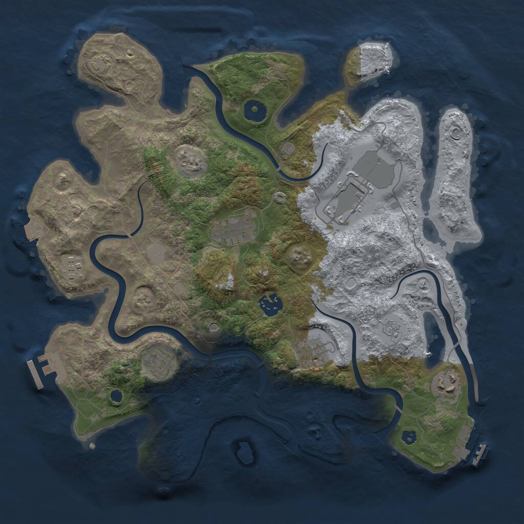 Rust Map: Procedural Map, Size: 3500, Seed: 1749722132, 13 Monuments