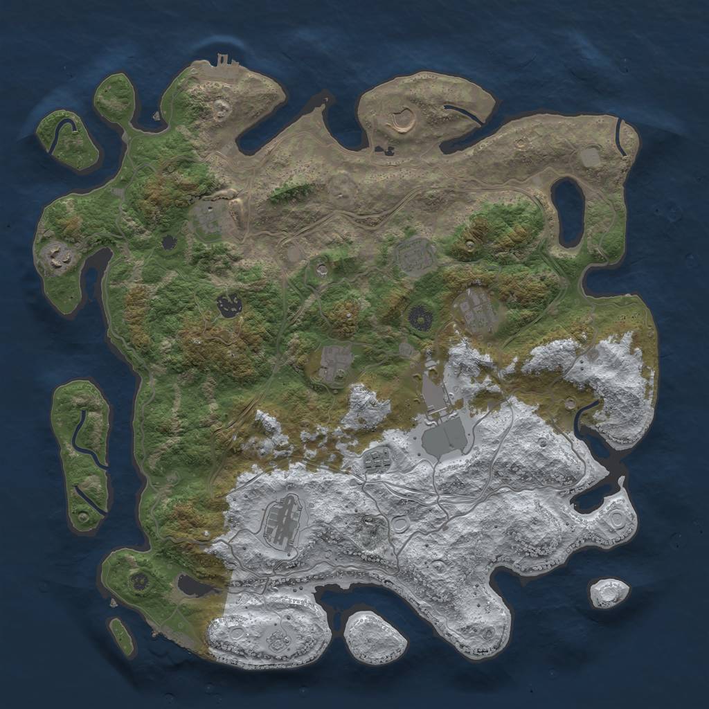 Rust Map: Procedural Map, Size: 4250, Seed: 7521241, 19 Monuments