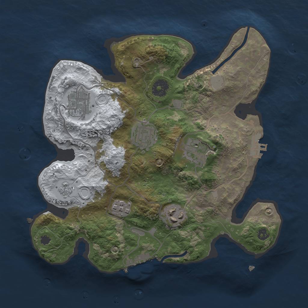 Rust Map: Procedural Map, Size: 2700, Seed: 177304789, 13 Monuments